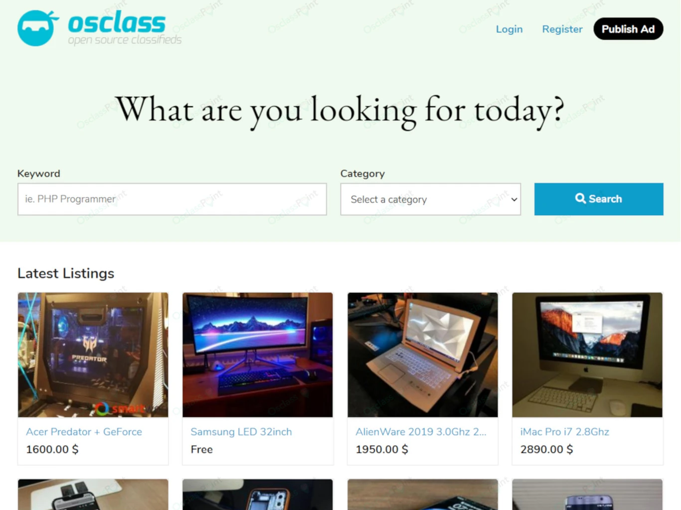 Sigma Osclass theme as a free universal starter