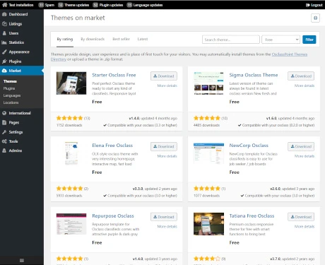 Osclass customization with themes and plugins