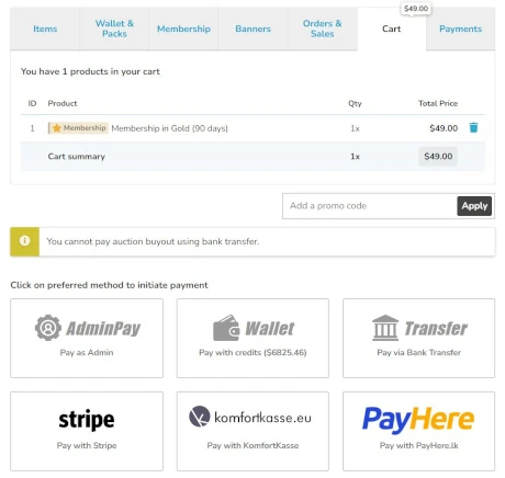 Osclass payment gateways and monetization tools